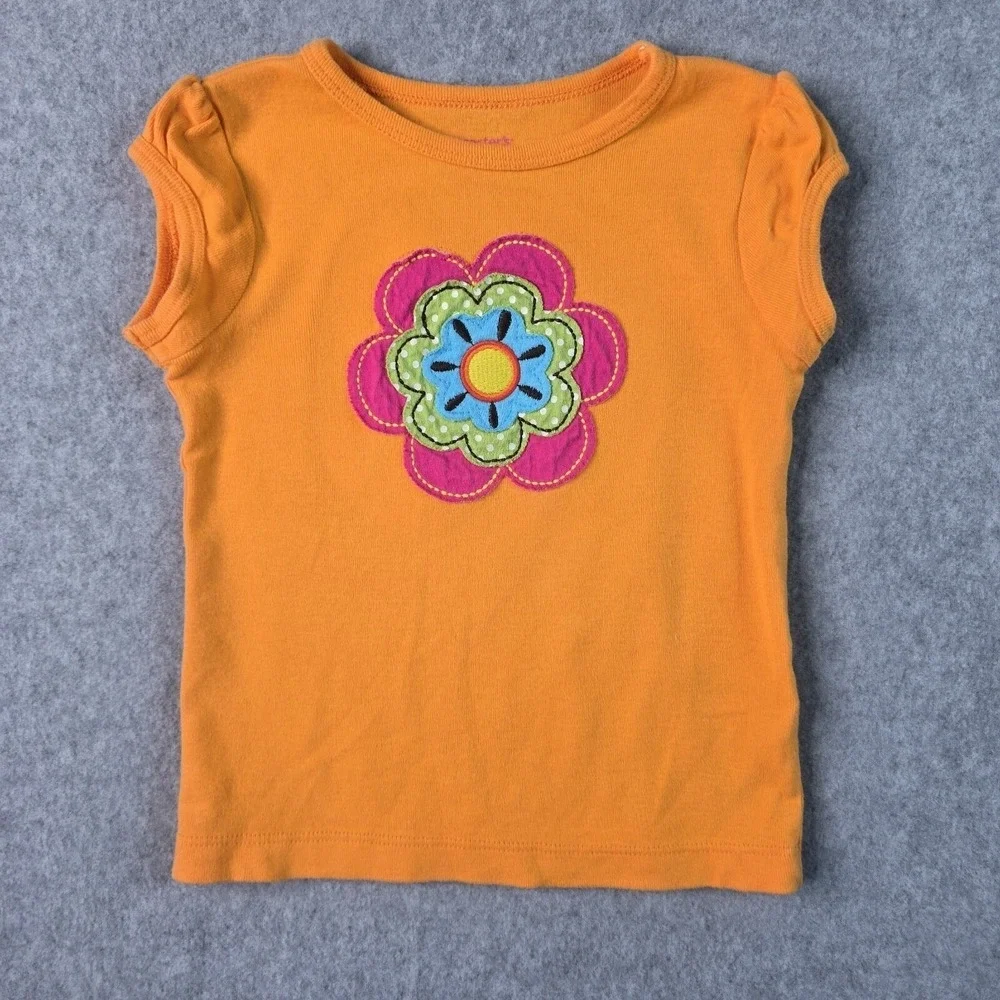 Carter's Orange Flower Shirt & Floral Skort Set Toddler Girl 24M Summer‎ Casual - Picture 3 of 15